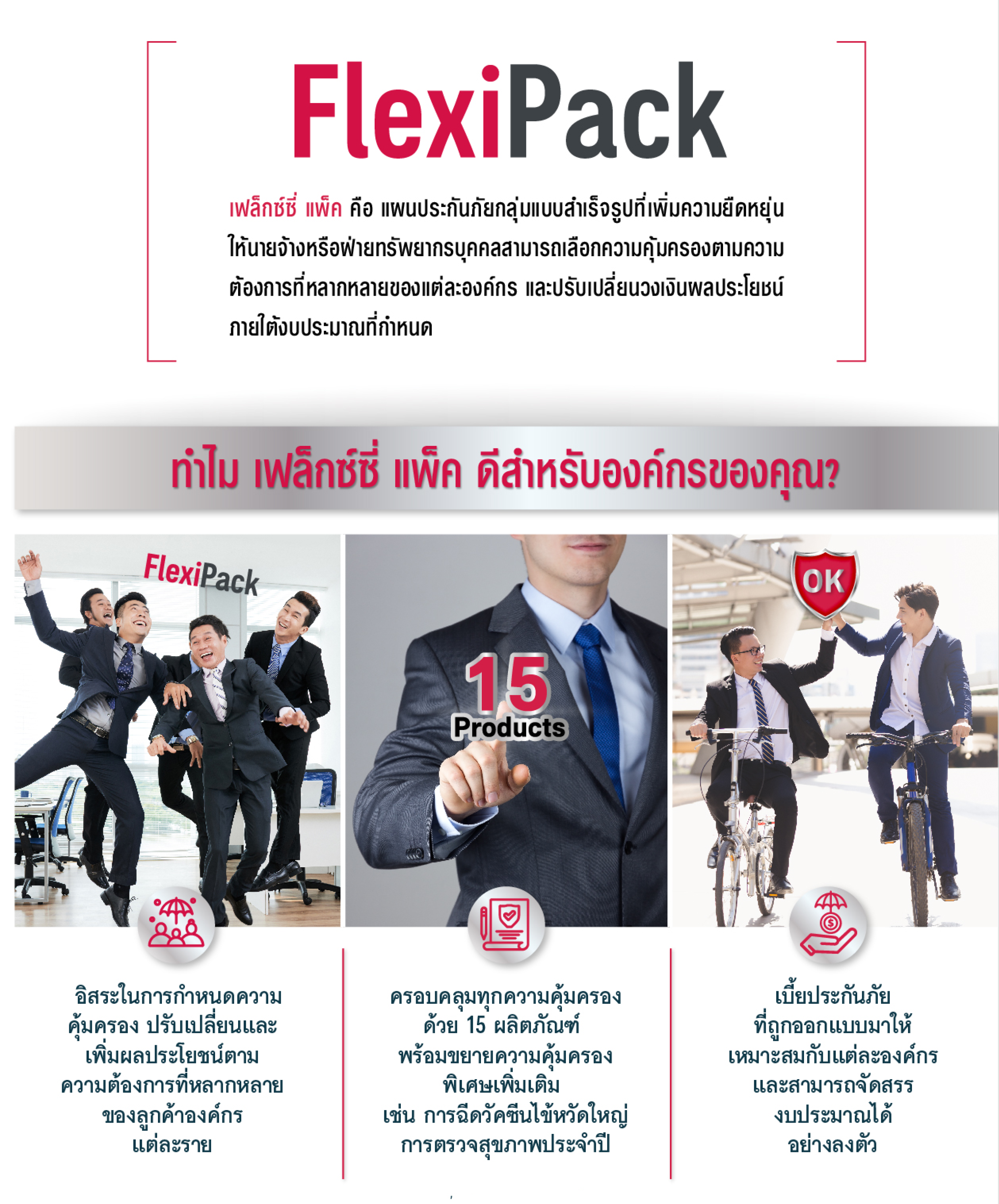 แผนประกันภัยกลุ่ม เฟล็กซ์ซี่ แพ็ค (Flexi pack)